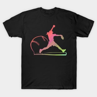 Soft Rainbow Softball Gifts For Teen Girls Pitcher T-Shirt